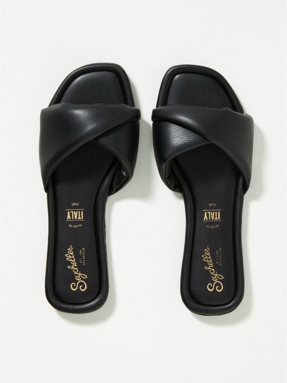 Seychelles Women's Black Breath of Fresh Air Puffy Leather Sandals